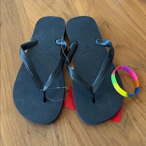 Havaianas Men’s Flip Flops Classic Black Size 9/10M NWT